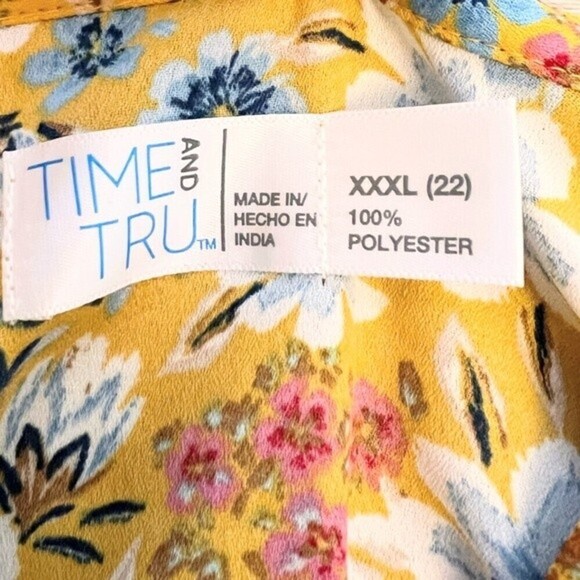 Time and Tru Shirt Women's Size S Floral Soft Peasant. Size XXXL (22). - Picture 9 of 10